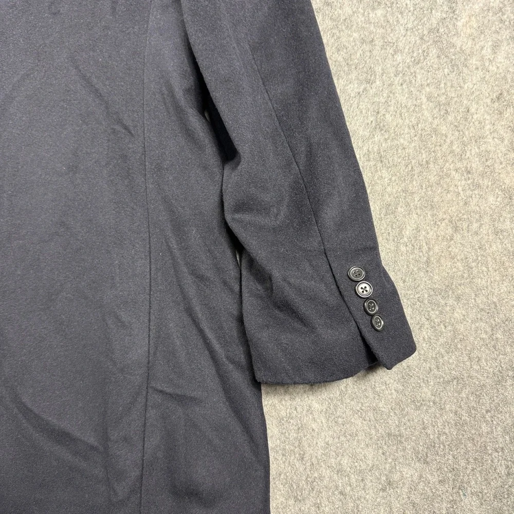 Ralph Lauren Overcoat Mens 46 Navy Wool  Cashmere Blend Jacket 3 Buttons Luxury